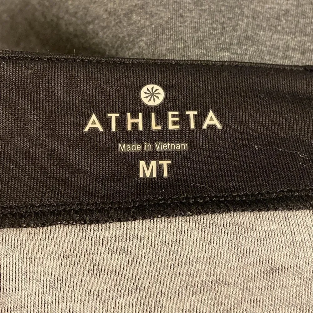 Athleta Gray & Black Fuse Scuba Sweatshirt Size Medium Tall